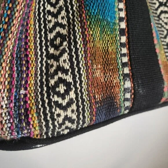 Roots African Prints Shoulder Crossbody Travel Luggage Duffle Bag Brown - Picture 5 of 13